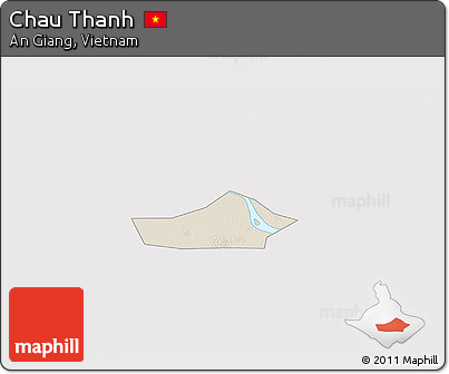 Shaded Relief 3D Map of Chau Thanh, cropped outside