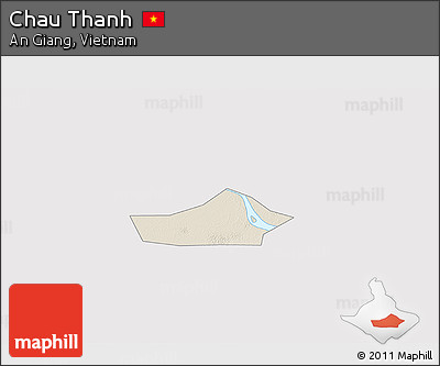 Shaded Relief 3D Map of Chau Thanh, cropped outside