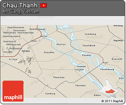 Shaded Relief 3D Map of Chau Thanh