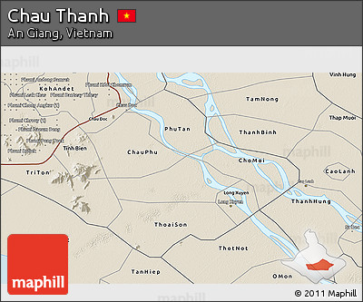 Shaded Relief 3D Map of Chau Thanh