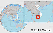 Gray Location Map of Chau Thanh, highlighted country, highlighted parent region, within the entire country