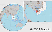 Gray Location Map of Chau Thanh, highlighted country, highlighted parent region