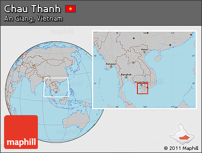 Gray Location Map of Chau Thanh, highlighted parent region, within the entire country