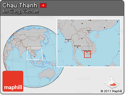 Gray Location Map of Chau Thanh, highlighted parent region, within the entire country