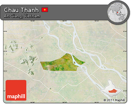 Satellite Map of Chau Thanh, lighten