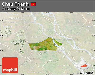Satellite Map of Chau Thanh, lighten