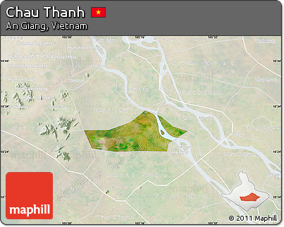 Satellite Map of Chau Thanh, lighten