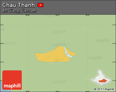 Savanna Style Map of Chau Thanh, single color outside