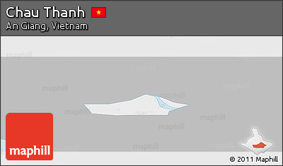 Gray Panoramic Map of Chau Thanh, single color outside