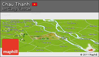 Satellite Panoramic Map of Chau Thanh, physical outside