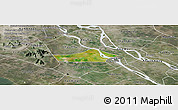 Satellite Panoramic Map of Chau Thanh, semi-desaturated