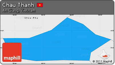 Political Simple Map of Chau Thanh, single color outside, borders and labels