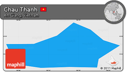 Political Simple Map of Chau Thanh, single color outside