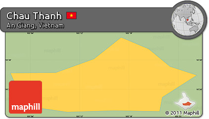 Savanna Style Simple Map of Chau Thanh, single color outside