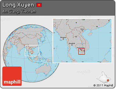 Gray Location Map of Long Xuyen, highlighted parent region, within the entire country