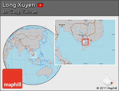 Gray Location Map of Long Xuyen, highlighted parent region