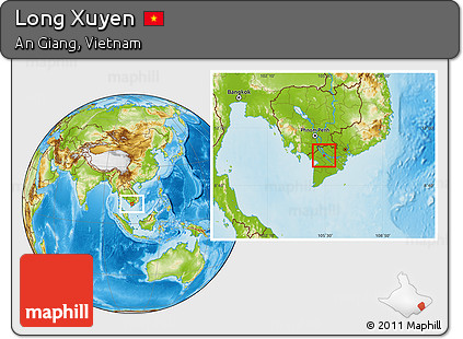 Physical Location Map of Long Xuyen