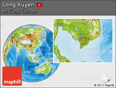 Physical Location Map of Long Xuyen