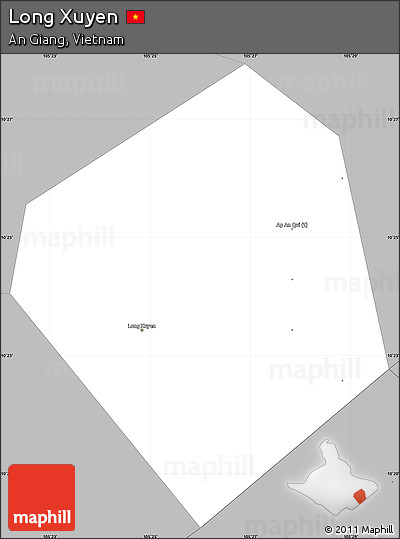 Gray Simple Map of Long Xuyen