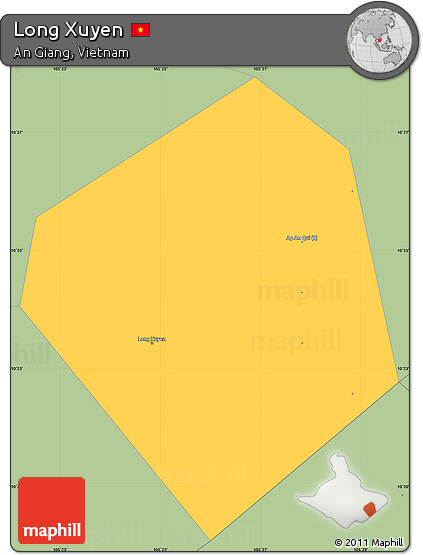 Savanna Style Simple Map of Long Xuyen