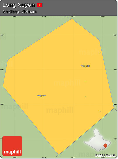 Savanna Style Simple Map of Long Xuyen