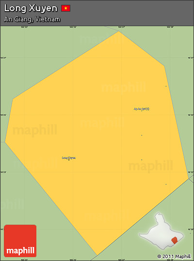 Savanna Style Simple Map of Long Xuyen