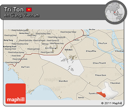 Classic Style 3D Map of Tri Ton
