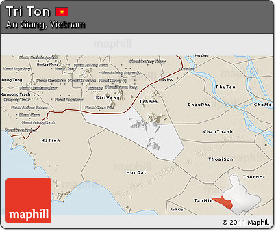 Classic Style 3D Map of Tri Ton