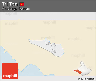 Classic Style 3D Map of Tri Ton, single color outside