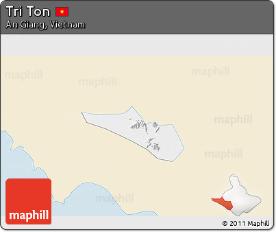 Classic Style 3D Map of Tri Ton, single color outside
