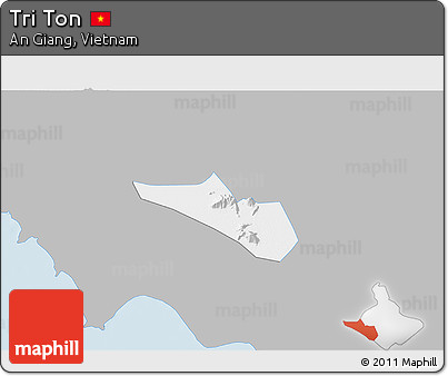 Gray 3D Map of Tri Ton, single color outside