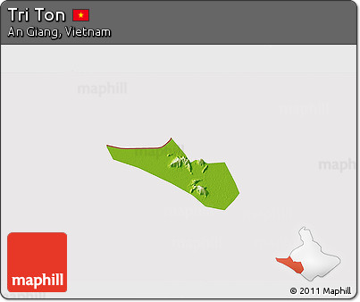 Physical 3D Map of Tri Ton, cropped outside