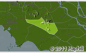 Physical 3D Map of Tri Ton, darken