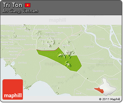 Physical 3D Map of Tri Ton, lighten