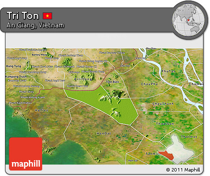 Physical 3D Map of Tri Ton, satellite outside