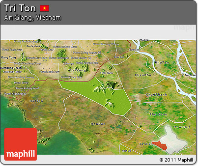 Physical 3D Map of Tri Ton, satellite outside