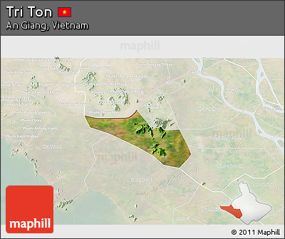 Satellite 3D Map of Tri Ton, lighten