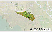 Satellite 3D Map of Tri Ton, lighten