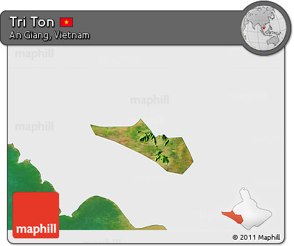 Satellite 3D Map of Tri Ton, single color outside