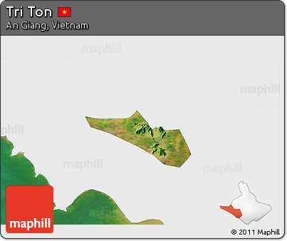 Satellite 3D Map of Tri Ton, single color outside