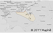 Shaded Relief 3D Map of Tri Ton, desaturated