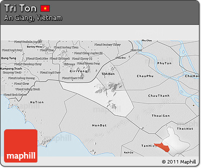 Silver Style 3D Map of Tri Ton