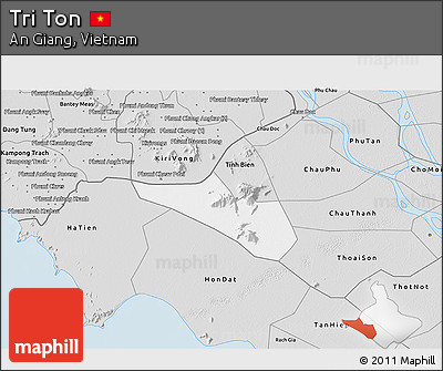 Silver Style 3D Map of Tri Ton