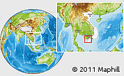 Physical Location Map of Tri Ton, highlighted country, within the entire country
