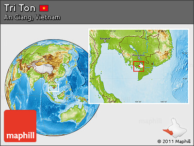 Physical Location Map of Tri Ton, highlighted parent region