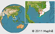 Satellite Location Map of Tri Ton, highlighted country