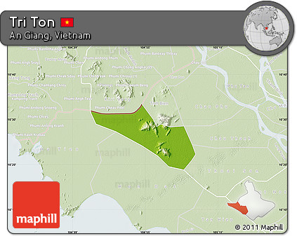 Physical Map of Tri Ton, lighten