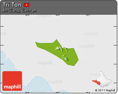 Physical Map of Tri Ton, single color outside