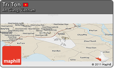 Classic Style Panoramic Map of Tri Ton