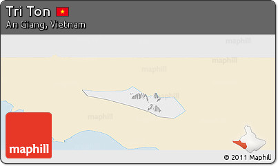 Classic Style Panoramic Map of Tri Ton, single color outside